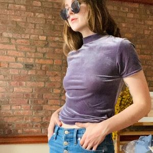 Violet Velvet Mock Neck Top